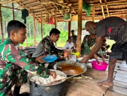 Satgas Yonif 144/JY Ciptakan Kebersamaan dan Suasana Kekeluargaan di Ujung Indonesia
